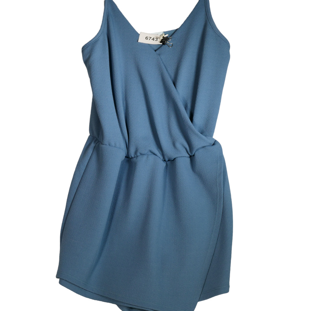 Kimchi Blue Anthropologie Romper Womens Small Blue Stretch Textured Boho - Picture 4 of 13